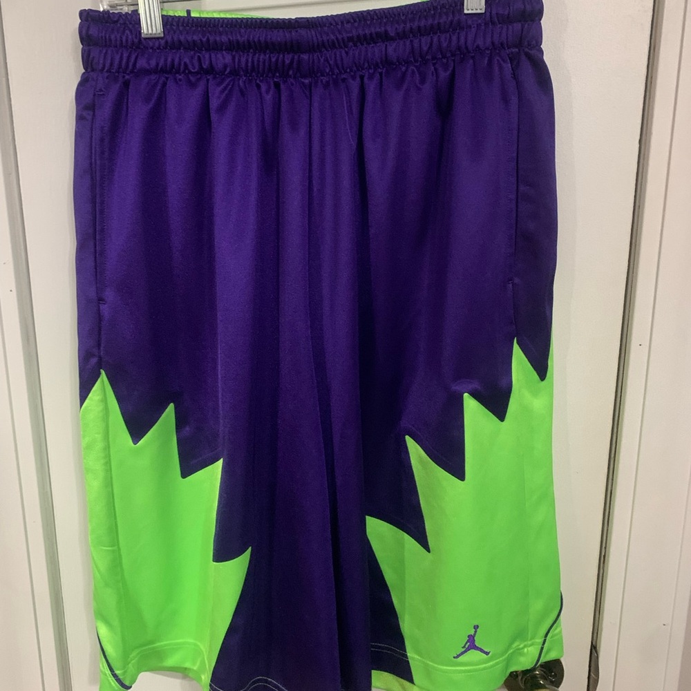 Jordan Neon Green and Purple Shorts